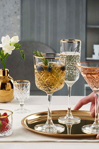 Paşabahçe 4'lü Timeless Golden Şarap Kadehi 330 cc