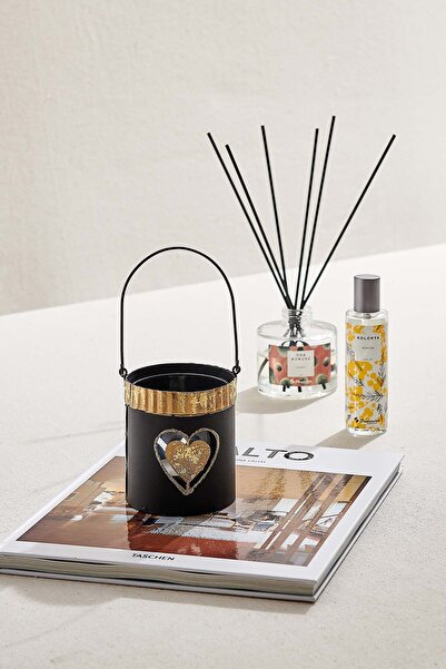 Paşabahçe Kalp Askılı Tealight Mumluk Siyah