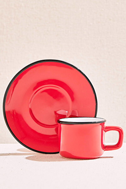 Paşabahçe Electrum Seramik Espresso Fincanı Kırmızı