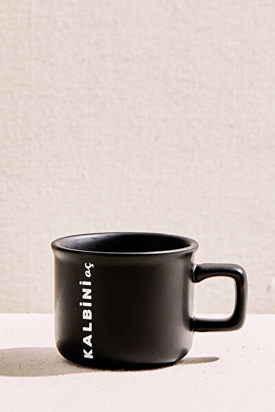 Paşabahçe Kalbini Aç Seramik Kupa 150 cc Siyah