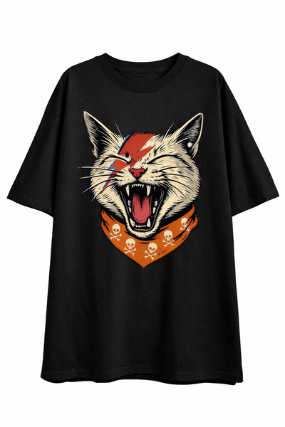 Tiny and Co 100% Cotton Unisex Hard Cat Printed T-Shirt