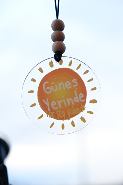 Saatistan Güneş Yerinde Her Şey Yolunda Dikiz Aynası Süsü, Araba İçin Renkli ...