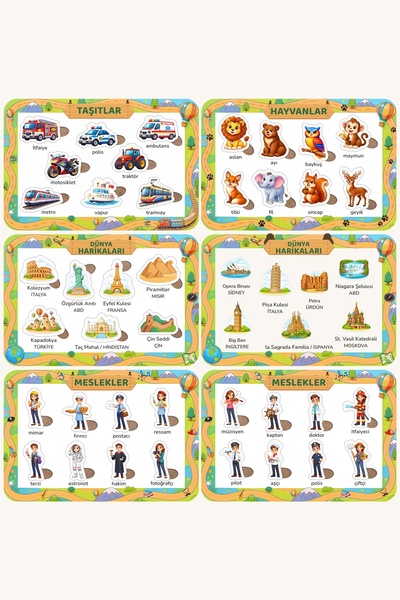 NCPUZZLES Ahşap Türkçe 6lı Mega Set, Eğitici - Öğretici Yapboz Set2