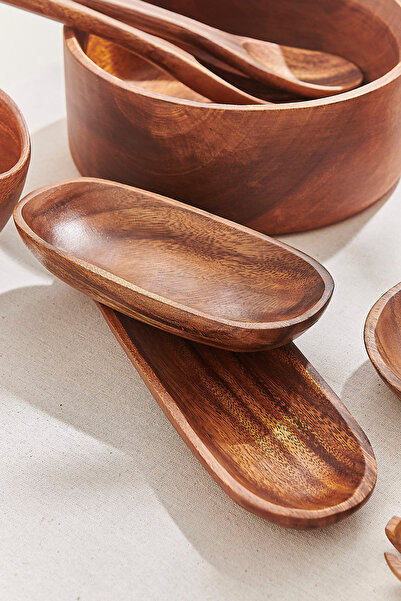 Paşabahçe Ahşap Acacia Oval Servis Tabağı M