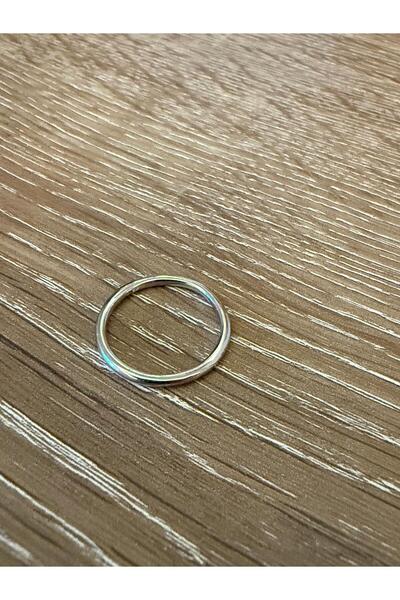 misstakıjewerly ÇELİK GÜMÜŞ RENK ALYANS MODEL 17 NUMARA YÜZÜK