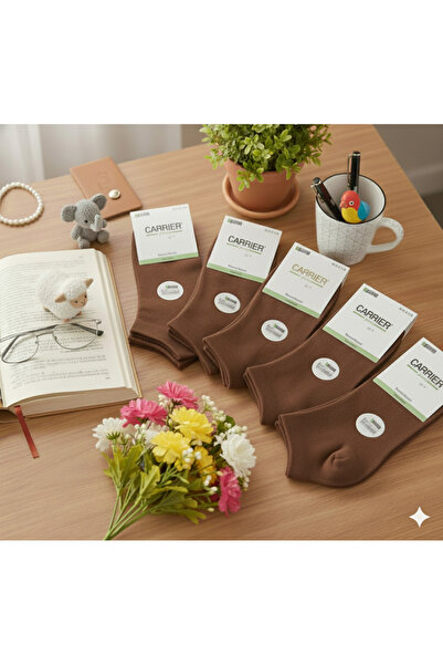 CRR SOCKS 5 Pack Men's Brown Bamboo Booties Socks