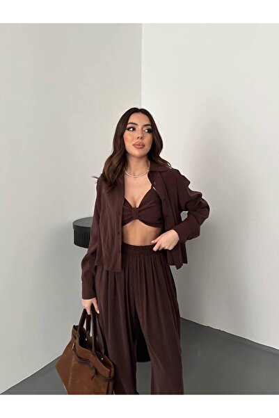 Ekim Store Modal Fabric Shirt Pants 3-Piece Set