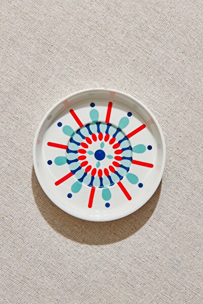 Paşabahçe Ikat Porselen Çay Tabağı Kırmızı