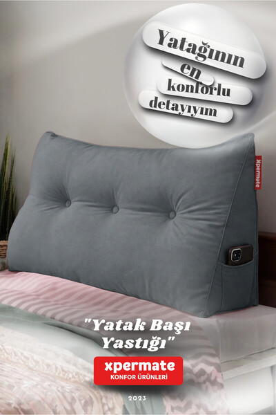 XPERMATE Подушка для ліжка – Подушка для підтримки спини та попереку Сіра 140 см