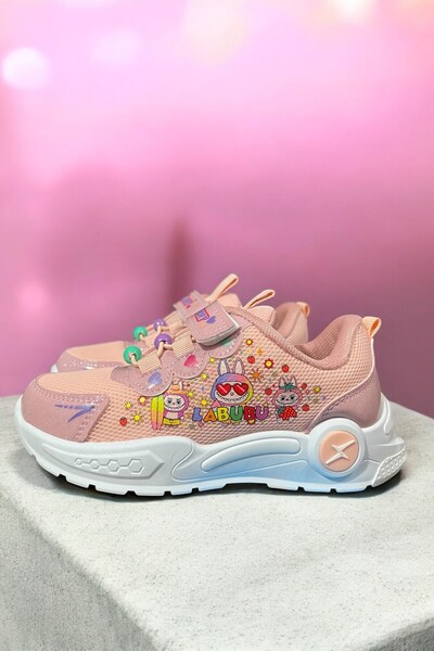 ALTUNTAŞ Kız Çocuk Cırt Cırtlı Kromi Kaymaz Taban Günlük Spor Ayakkabı Okul A...