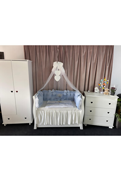 PeppiBambini Personalized crib bedding 11 pieces ROYAL Velvet Blue -