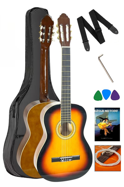 Florancia FR39SB Yetişkin Boy 4/4 Sap Ayarlı Klasik Gitar Seti Full Set
