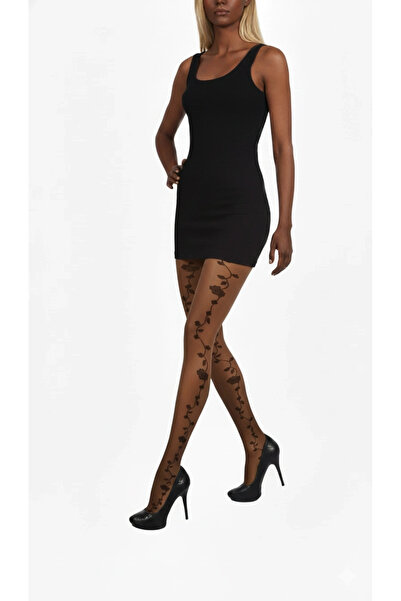 Miravm Daymod Kadın Margarita Desenli İnce Külotlu Çorap