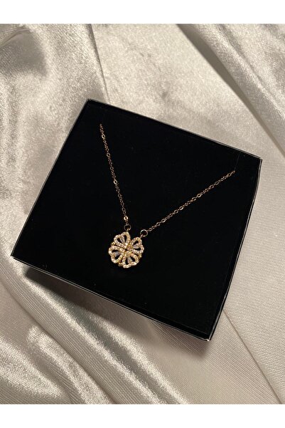 Ezremu Store Yonca Figürlü Açılan Gold Kolye