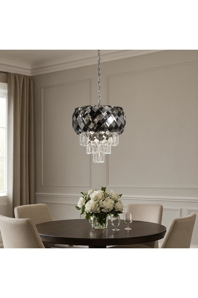 HAMER Modern silver pendant light E14*3 gives the space a distinctly regal lo...