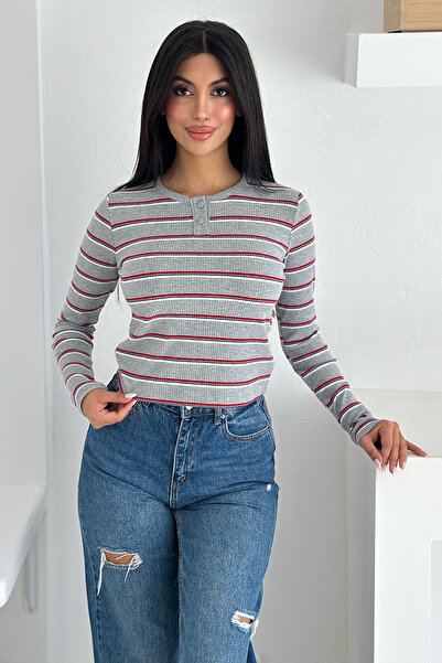 Noa&Noa Women's Striped Button Detailed Blouse – Retro Stripe