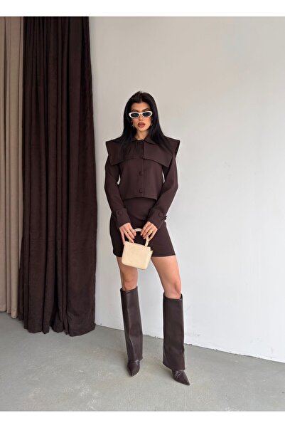 Ekim Store Padded Cape Jacket Skirt Set