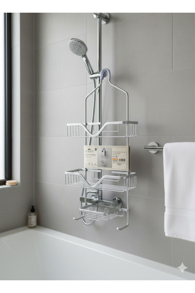 sfs elektrik banyo rafı alüminyum şampuanlık