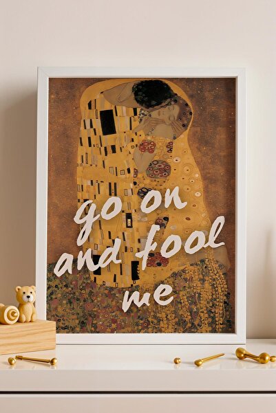 Saturn Gustav Klimt Sărutul Tablou înrămat Go On and Fool Me Cadou romantic p...