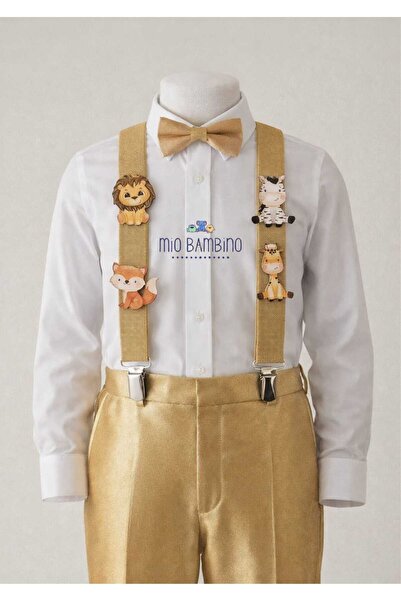 MİO BAMBİNO Baby Boy Stylish Pants, Suspenders and Bow Tie Set (April 23, Bir...