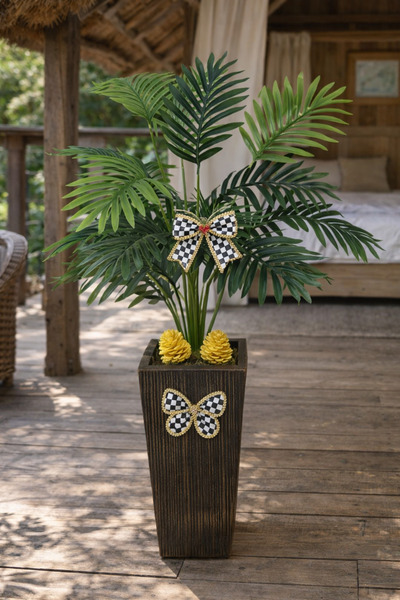 Marrone 100 Cm Areka Ağacı Kapı Önü Dekoru 18 Dallı