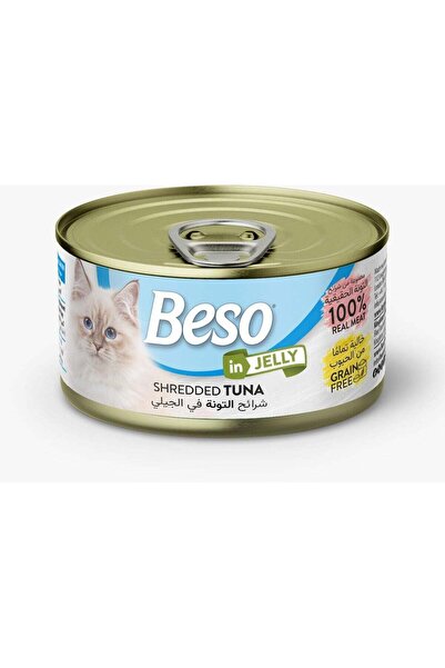 Beso Shredded Tuna in Jelly for Adult Cats – Grain-Free Wet Cat Food | 100% R...