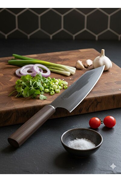 EleganTr Yatağan Özel Yapım Paslanmaz Çelik Şef Bıçağı – Şık ve Güçlü Hediye