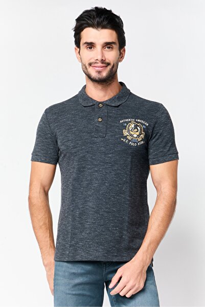 U.S. Polo Assn. Men Regular Fit Brand Logo Polo Shirt, Dark Grey