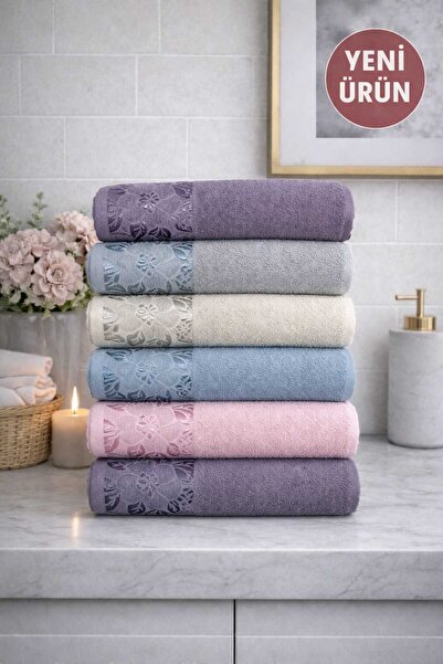 Mela Home Mine 50*90 cm 6'lı El ve Yüz Havlu Seti- Çeyizlik- Hediyelik - Mutf...