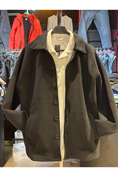 Q45collection Oversize Thick Pocketed Men's Jacket Shirt