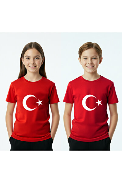 Let's Wear Tricou premium cu guler rotund, 100% bumbac, pentru copii, cu stea...