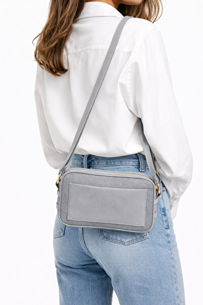 HBS Geantă de umăr mini din pânză pentru femei, cu detalii din piele |   Mode...