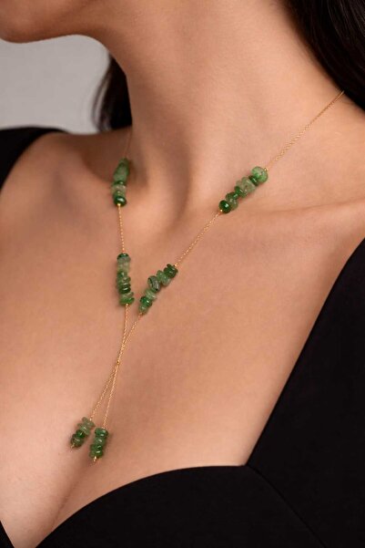 trendhazan A Quality Cobra Chain Necklace with Natural Stone Tie Pendant