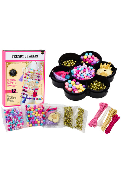 LEAN Set creativ bratari margele si pandantive in cutie floare