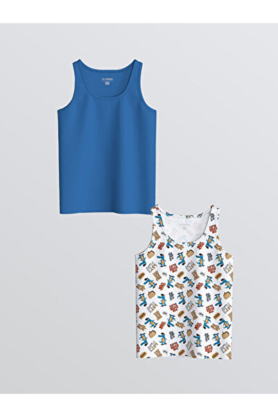 LC Waikiki Rmz Gi̇yi̇m Farkiyla Zero Roba Collar Boys' Undershirt 2-Pack