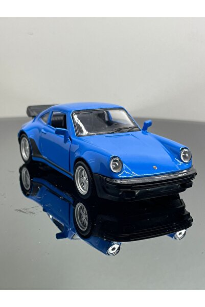 SCOWETTO Porsche 911 Turbo 3.3 1:32 Scale Metal Pull Back Model Car 12 cm Blue