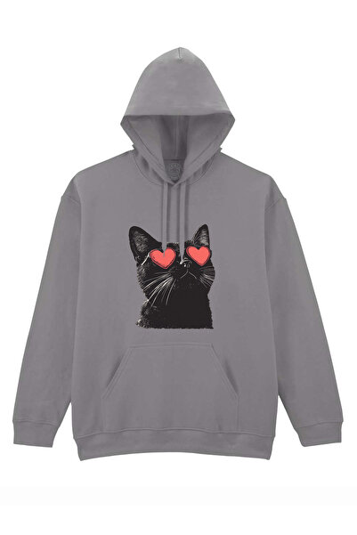 Cu Pisici Printed sweatshirt-Meow Amore, Unisex, Valentine's Day