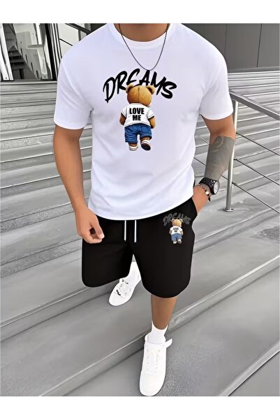 PAVRO Unisex Oversize Shorts Set Bottom-Top Two-Piece Comfortable Mixed Pvr C...