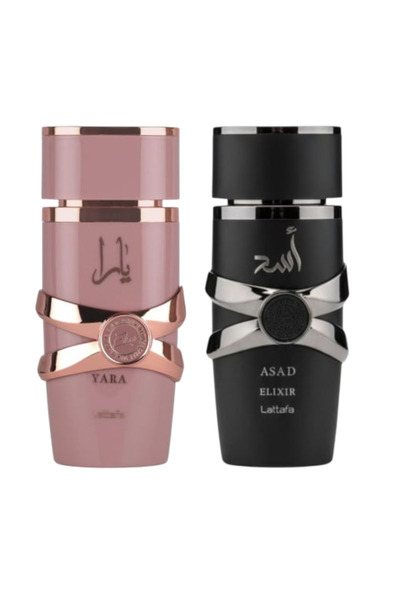 lattafa Elixir Yara 100 ml + Elixir Asad 100 ml, pachet de 2 parfumuri