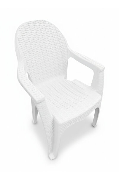 ANAKA Plastic chair with rattan arms