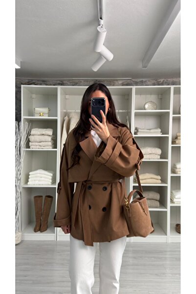 LUUNA STORE Oversize Trench Coat - Mocha
