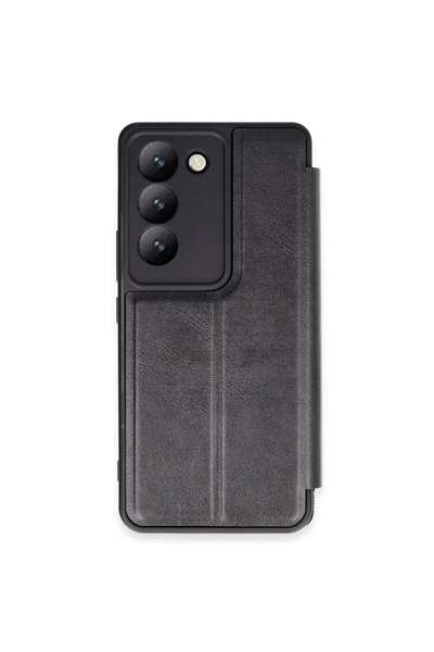 eco port غطاء حماية قابل للطي لهاتف Vivo V30 Lite 4G - حافظة سيليكون سوداء مع...