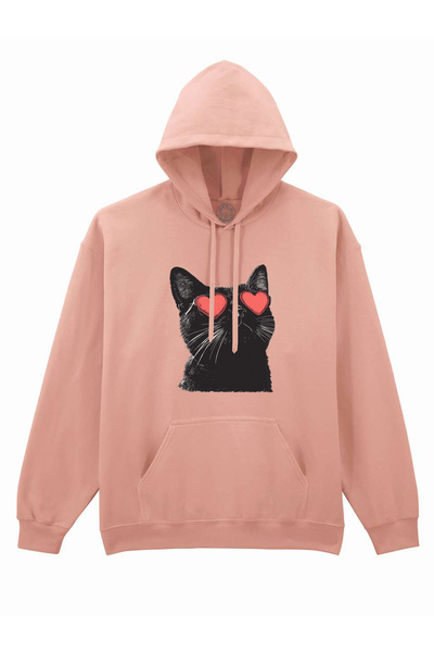 Cu Pisici Printed sweatshirt-Meow Amore, Unisex, Valentine's Day