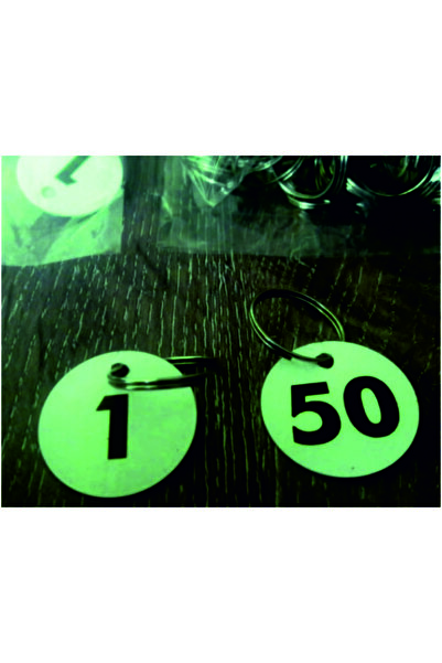 50 Adet Vestiyer Numarası, Tek Taraflı, ÇİFT TAKIM (Beyaz)