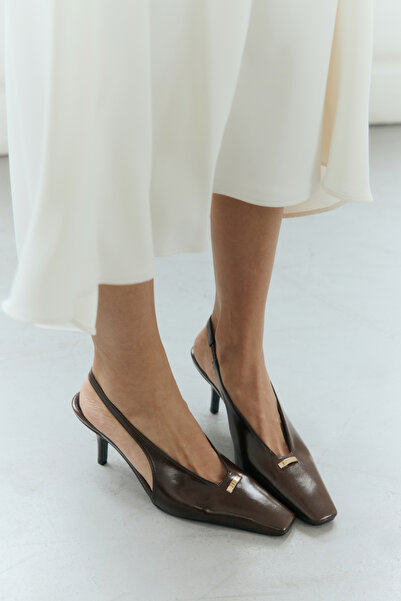 LUTVELIZADE Tocuri înalte 2606 - Tocuri înalte pentru femei, maro amar, cu vâ...