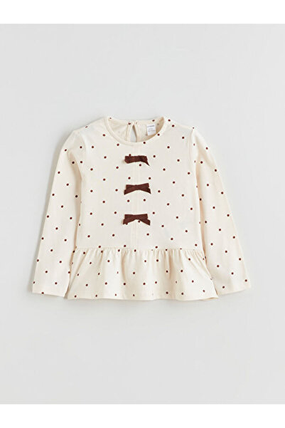 LC Waikiki Rmz Gi̇yi̇m Farkiyla Zero Roba Collar Bow Detailed Girls' T-Shirt