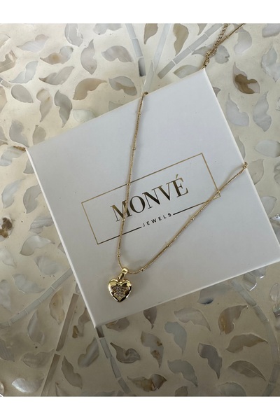 MONVEJEWELS Zirkon Taşlı Küçük Kalp Kolye