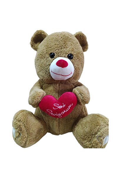 Uçar Oyuncak دب بني على شكل قلب مقاس 25-45 سم UCR-004