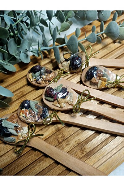 pearlcollections Söz, nişan, kına, nikah, özel gün ahşap kaşıkta bitki çayı h...