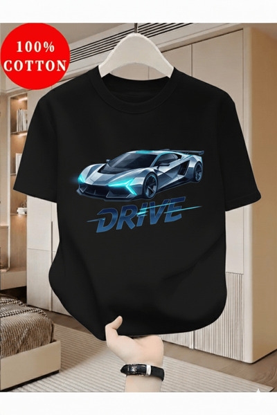 gencerco Araba Baskılı Premium Oversize T-shirt